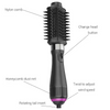 Brosse &agrave; cheveux professionnelle 4 en 1, peigne, brosse &agrave; Air chaud, pour lisser et boucler les cheveux, Styler multifonctionnel, s&egrave;che-cheveux en une &eacute;tape