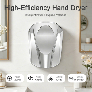Secador de manos comercial SF-6020 con carcasa de acero inoxidable 304 y sensor de infrarrojos