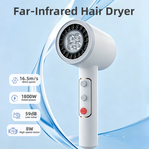 Secador de pelo de infrarrojos lejanos HP-302 con potencia de 1800W, velocidad de viento de 16,5 m/s y dise&ntilde;o silencioso
