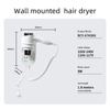 S&egrave;che-cheveux mural &agrave; ions n&eacute;gatifs RCY-67430G, pour salle de bain d'h&ocirc;tel