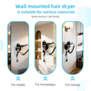 Secador de pelo de pared estilo hotel, perfecto para diversos entornos, incluidos hoteles, casas de familia y ba&ntilde;os.