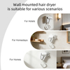 S&egrave;che-cheveux mural pour salles de bains, h&ocirc;tels et familles d'accueil, offrant une solution pratique pour l'efficacit&eacute; de l'espace.