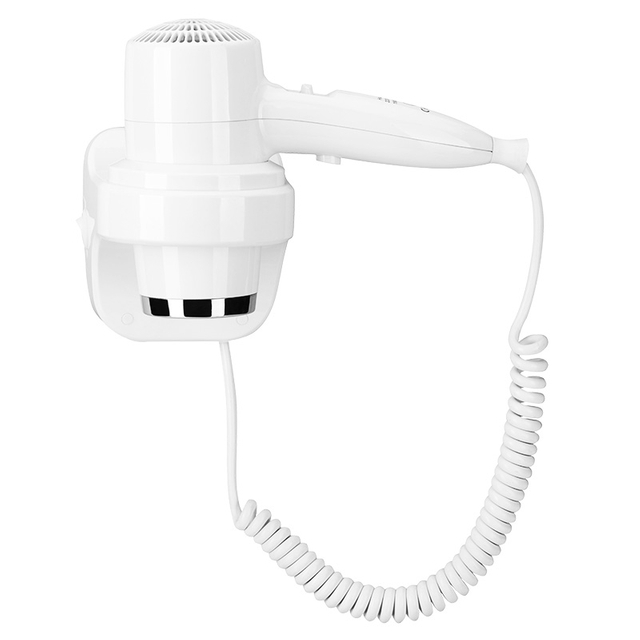RCY-67599 Secador de pelo compacto de pared con soporte de pared fijo y cable en espiral para ba&ntilde;os de hotel