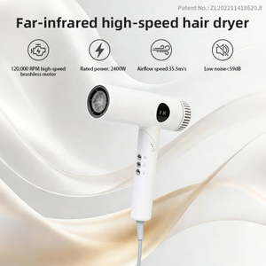 Secador de pelo infrarrojo lejano plegable SG-04 con motor de 2400W de potencia, 120000 RPM y flujo de aire de 35,5 m/s