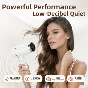 Secador de pelo i&oacute;nico plegable C185 de 1800 W con flujo de aire de 16,8 m/s, bajo nivel de ruido de 59 dB y potente rendimiento de secado
